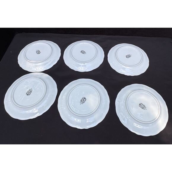 Vintage Royal Kent Christmas Holiday Holly Poland 6 3/4” Bread Plate Set Of 8 - Picture 8 of 8